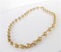 18K Yellow Gold Bead/Ball Link Necklace