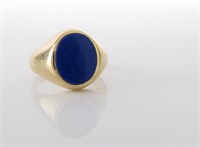 14K  Yellow Gold Lapis Lazuli Signet Ring