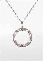 18K White Gold Tacori Diamond Circle Necklace