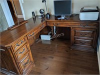 Contemporary Style Wood L-Shape Sectional Desk