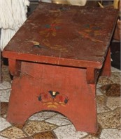 Pa. Dutch decorated bench/footstool