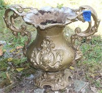 ornate cast aluminum urn/planter, 21.5" high