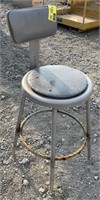 Adjustable height metal stool with back rest