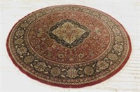 Large Round Hand Knotted Wool Rug.