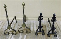 French Iron and Brass Andirons.