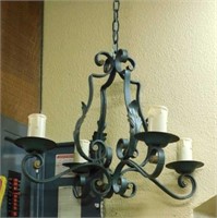 Scrolled Iron Acanthus Accented Chandelier.