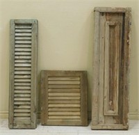 Primitive Wooden Louvered Shutters.