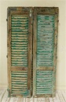 Primitive Wooden Louvered Shutters.