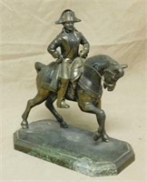 French Napoleon on Horseback Cast Metal Figure.