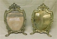 Shield Form Brass Picture Frames.