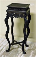 Chinoiserie Pierced Carved Wooden Pedestal.