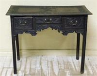 English Victorian Carved Oak Occasional Table.