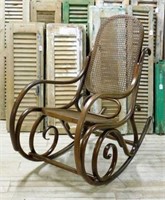 Bentwood Caned Rocking Chair.