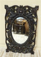 Cartouche and Acanthus Wooden Carved Mirror.