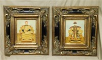 Chinese Emperor and Empress Oils on Canvas.