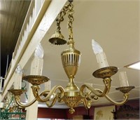 French Neoclassical Style Gilt Bronze Chandelier.