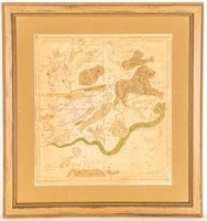 1835 Astrological Map WG Evans / EH Burritt