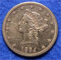1894-O Gold Liberty $10 Coin