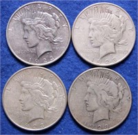 4 Silver Peace Dollars