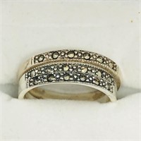 $100 Silver Marcasite Set Of 3 Rings