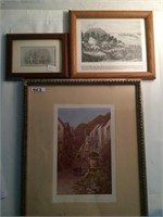 Three framed wall photographs