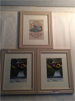 Three framed wall art