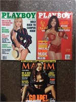 Three playboy magazines