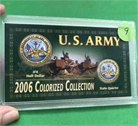 2006 JFK 1/2 Dollar Colorized Collection U.S. Army