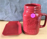 CUTE Santa's Milk & Cookies Cup/Plate Set