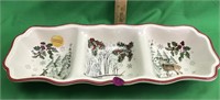 Winter Holiday 3 Hole Divided Serving Dish