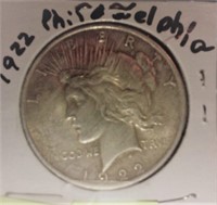 1922 US peace silver dollar PHILADELPHIA XF