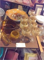 12 pcs amber / gold high quality glass