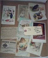 10 old postcards advertising trade cards etc