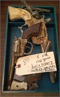 5 toy cap guns Leslie Henry Hubley Cowpoke Rodeo
