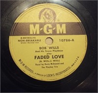 Very rare Bob Wills FADED LOVE 78rpm record MGM