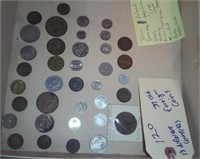 37 old foreign coins from 13 different countries