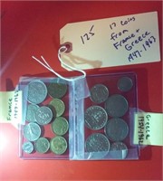 17 coins from France & Greece 1947-1963 SILVER