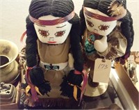 Large pair Native American dolls w beadwork
