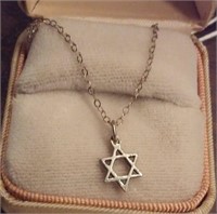Hebrew Star of David necklace STERLING