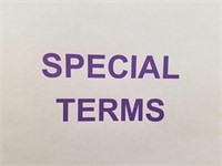 SPECIAL TERMS