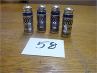 2 Sets Cobalt & Silver Salt & Pepper Shakers