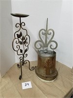 22" Metal Candle Holder & Decor