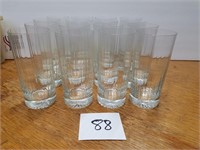 16 Rippled Glass Tumblers