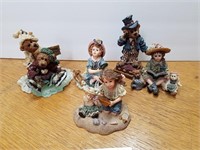 Five Boy's Bear & Yesterday's Child Figurines