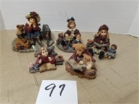 Five Boy's Bear & Yesterday's Child Figurines