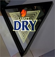 Metal Light Up Labatt Dry Mirrored Sign