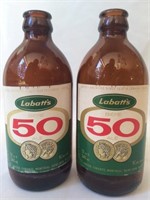 Pair of Labatt's 50 Stubby Bottles