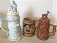Large Steins & Mugs - tallest is 13"