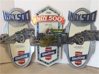3 Sterling Beer 1981 Indy 500 Signs 17" tall
