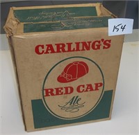 Carling Red Cap 6 Pack Cardboard Case 9 1/2" tall